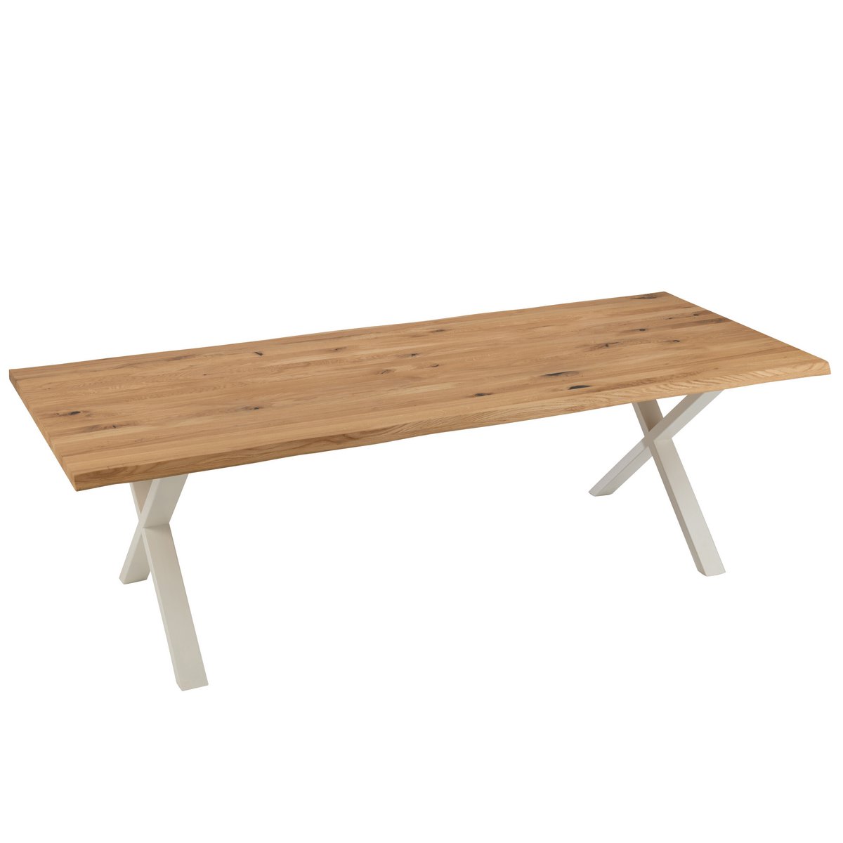 Table J-Line Legs Cross en métal blanc vue de face