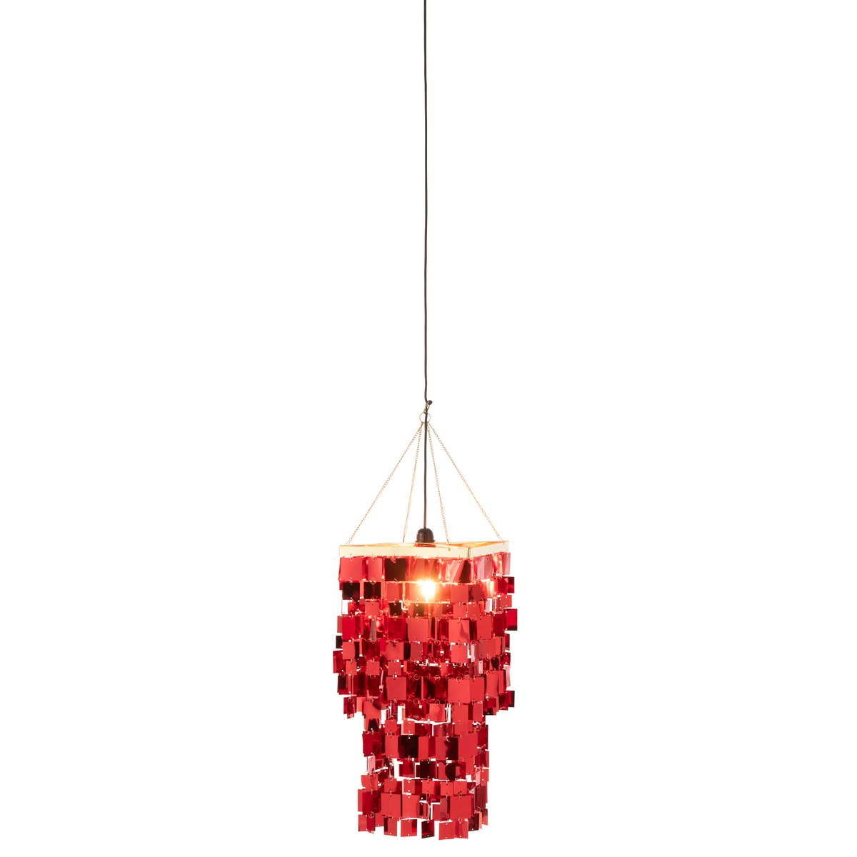 Abat-jour J-Line Candel Square rouge, vue de face