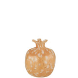 Vase Melissa en verre beige de J-Line, vue de profil montrant la forme élégante
