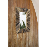 Le Miroir Encadré Bois Flotté - Naturel - M