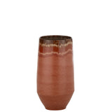 Vase Aline Lang en céramique rouge, vue de face avec détails de texture