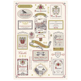 Torchon multi-étiquettes Bourgogne Ecru 48 x 72