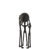 Sculpture Personne Cercle en aluminium noir de J-Line, vue de face avec détails fins.