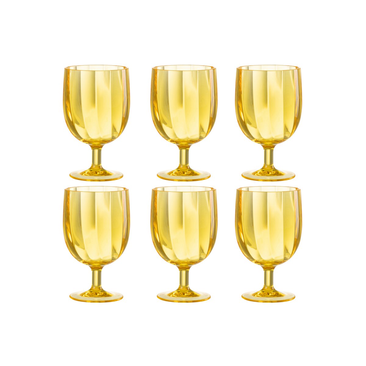 Verre à vin J-Line en plastique jaune, vue de face
