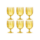 Verre à vin J-Line en plastique jaune, vue de face