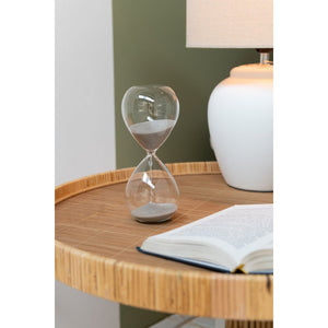Sablier déco en verre gris, design moderne et élégant