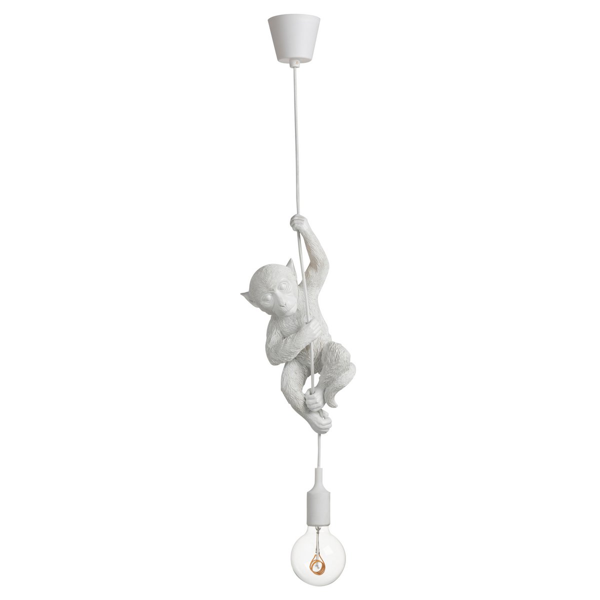 Lampe suspendue J-Line en polyresine blanche, design moderne