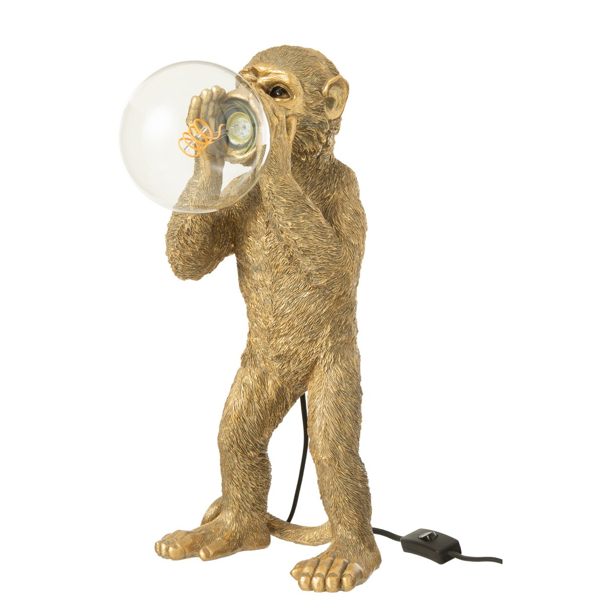 Vue latérale de la lampe de table J-Line Monkey, éclairage élégant