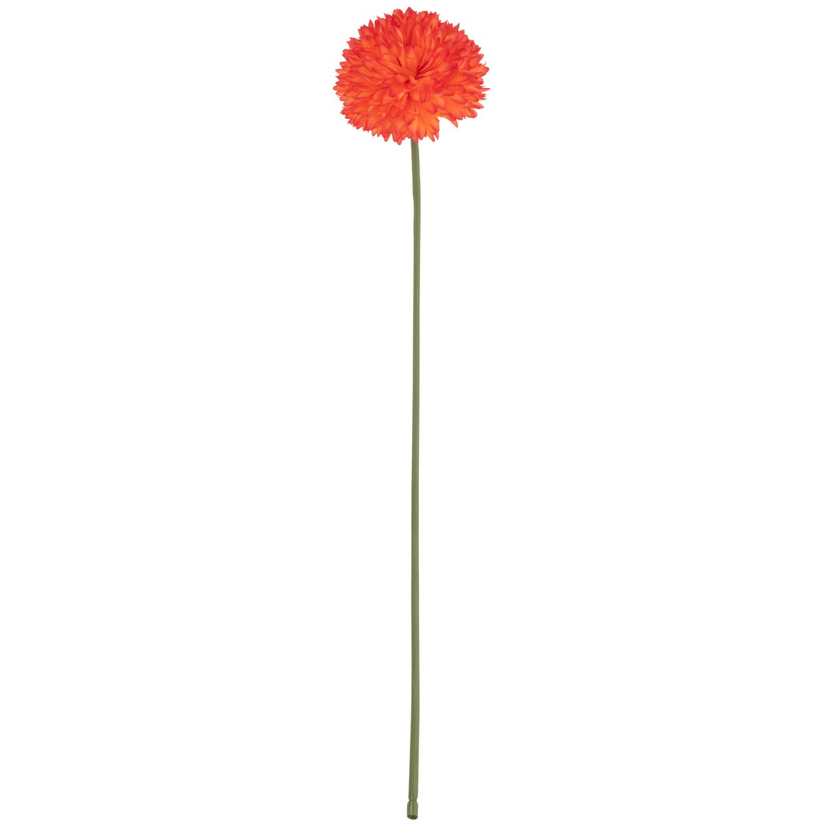 Chrysanthème artificiel orange sur une table élégante