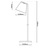 Lampe debout "Korie", lampadaire en noir en noir, avec une prise E27, 140 cm de haut, pour le salon et le bureau.
