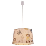 Pendentif textile "imprimé", jeune vivant, lampe suspendue, textile en marron, socket e27, pour salle à manger, salon, couloir ou bureau, Ø40 cm