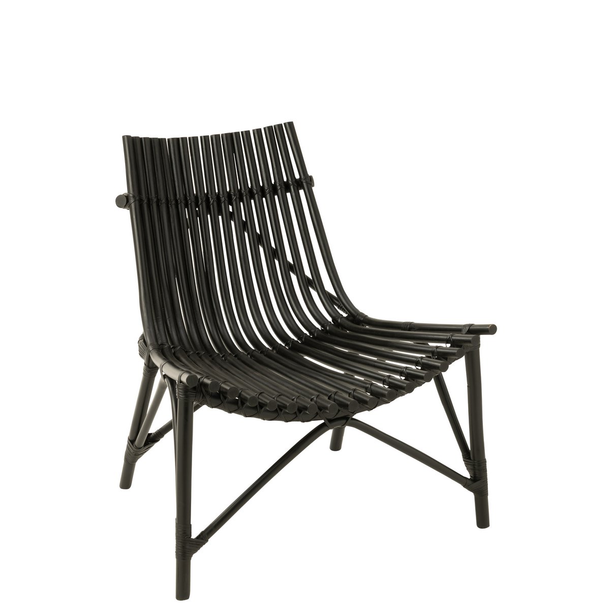 Chaise J-Line en rotin noir en angle