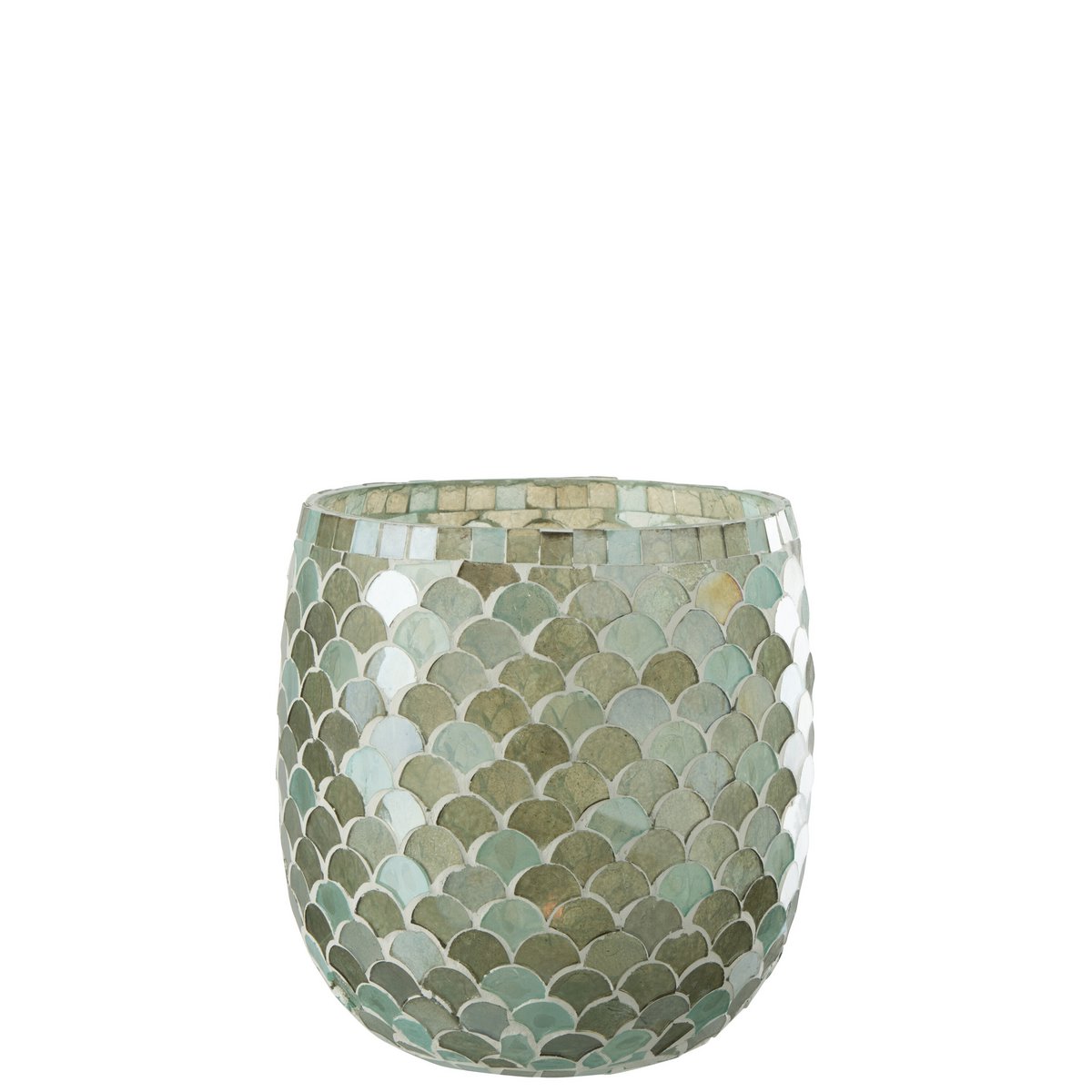 Lanterne J-Line Mosaic en verre aqua, vue de face