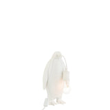 Lampe de table J-Line Penguin en polyresin blanc vue de face