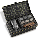 Coffret dégustation avec verre en cristal Soleil et pierres à whisky