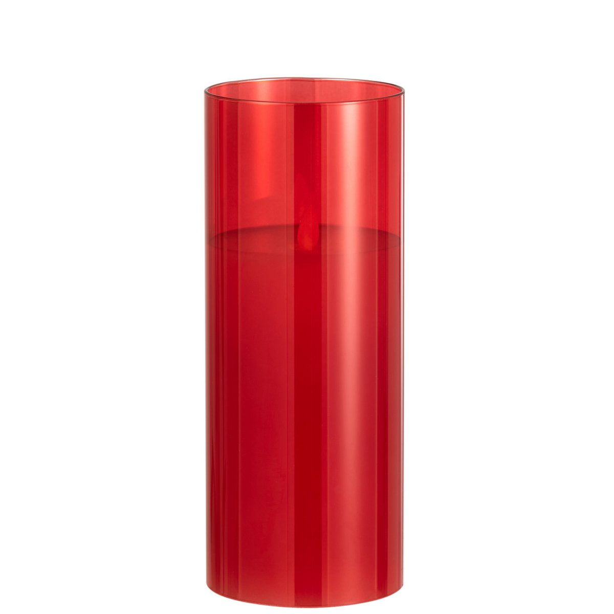 Lampe J-Line Shiny en verre rouge avec LED allumée