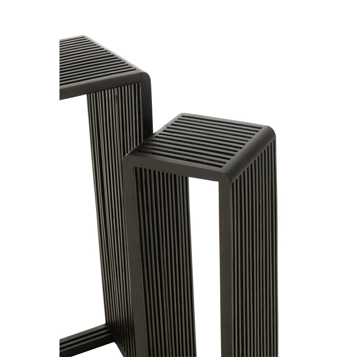 Table d'appoint J-Line Cube en bois noir - vue latérale