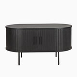 Table basse noire Moebilia avec pieds métalliques