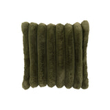 Coussin J-Line grand velours côtelé - polyester - vert foncé