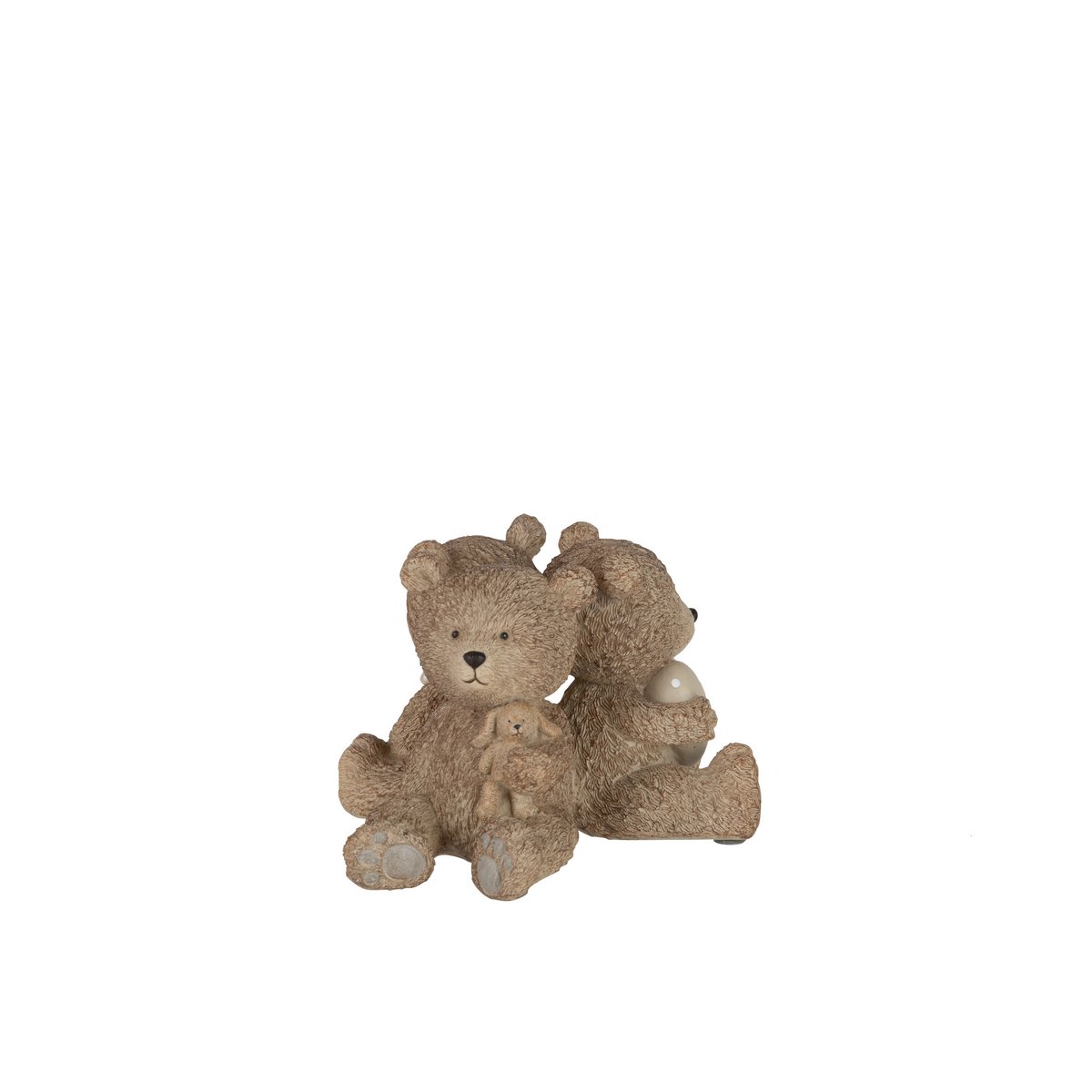 Figurine Teddy en résine marron clair, détail des textures