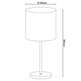 Lampe de table "New York", lampe de table en métal classique avec des lames de texte en gris, avec une prise E27, 38,5 cm de haut, parfaite pour le salon, la salle à manger, le couloir et le bureau