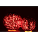 Boule craquelée J-Line en verre rouge - mise en scène