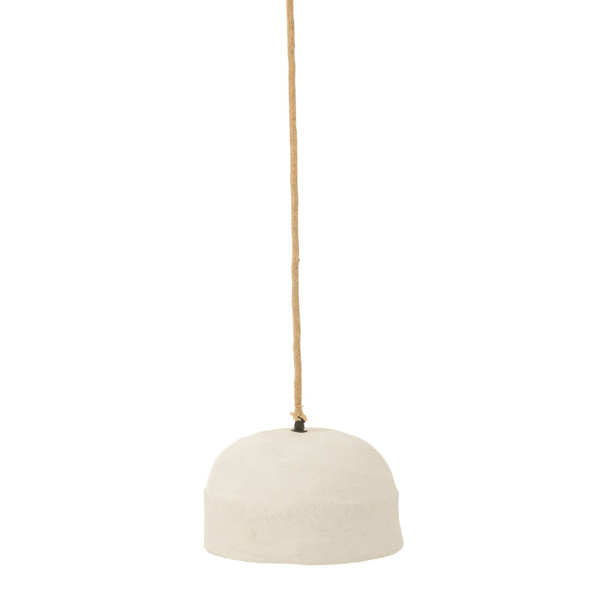 Lampe suspendue J-Line en papier mâché blanc dans un salon moderne