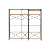 Étagère murale Moebilia en métal noir et MDF avec décor en acacia