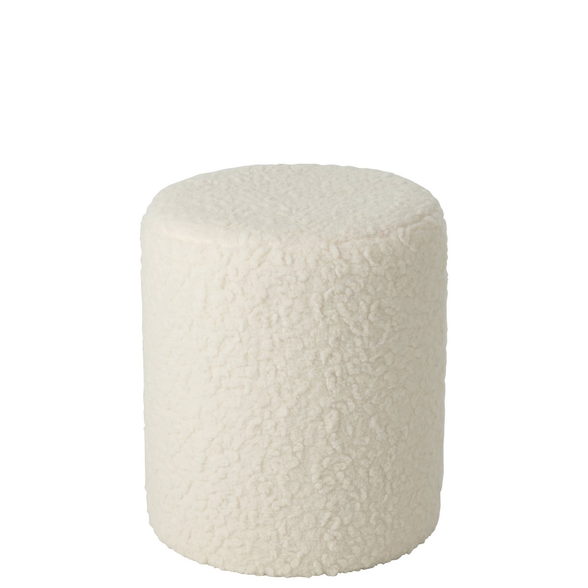 Tabouret J-Line Fourrure en bois blanc, utilisation dans un salon moderne