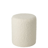 Tabouret J-Line Fourrure en bois blanc, utilisation dans un salon moderne