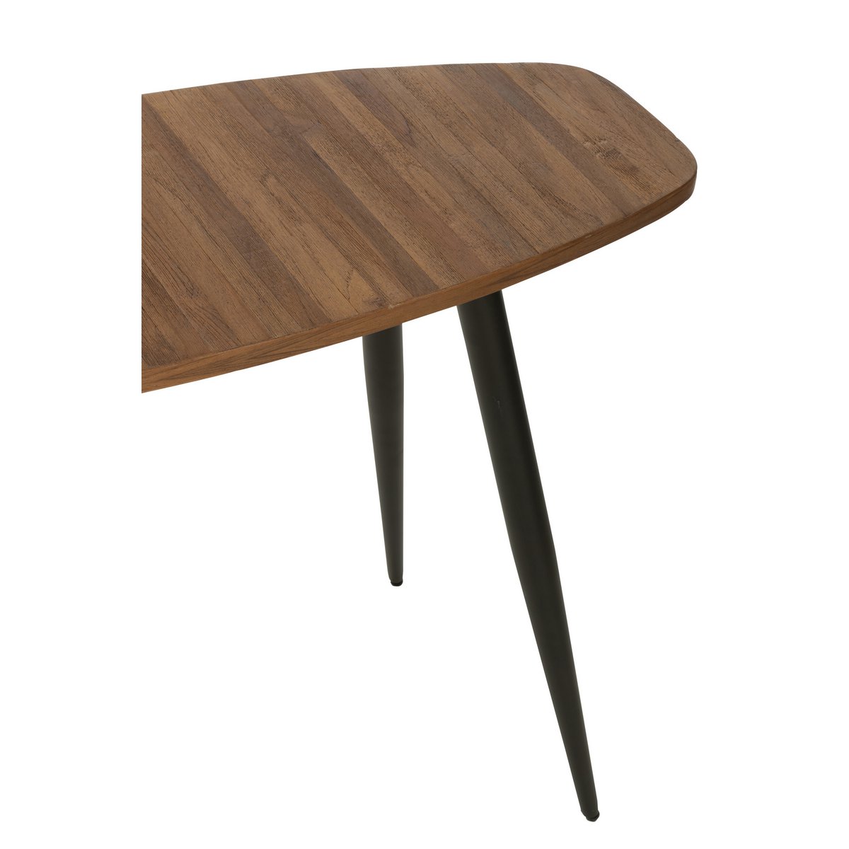 Vue latérale de la console J-Line Oval en bois naturel