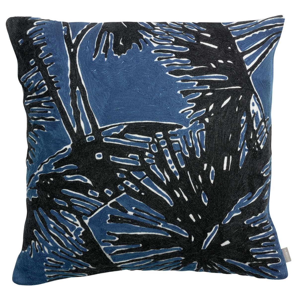 Coussin Coco brodé Touareg - Design élégant en bleu et argent