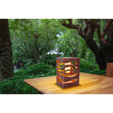 Décoration LED Lumière solaire "Hilda", 12,3 x 12,3 cm, 20 cm de haut, en plastique de haute qualité, à l'intérieur en or, finition métallique brun or, LED intégrée, blanc chaud