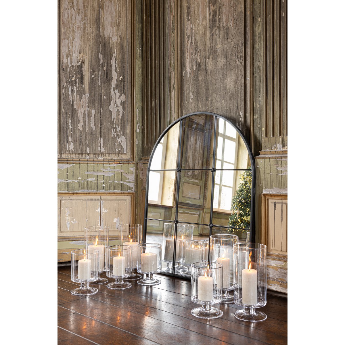 Lanterne J-Line sur pied en verre transparent, petite et élégante