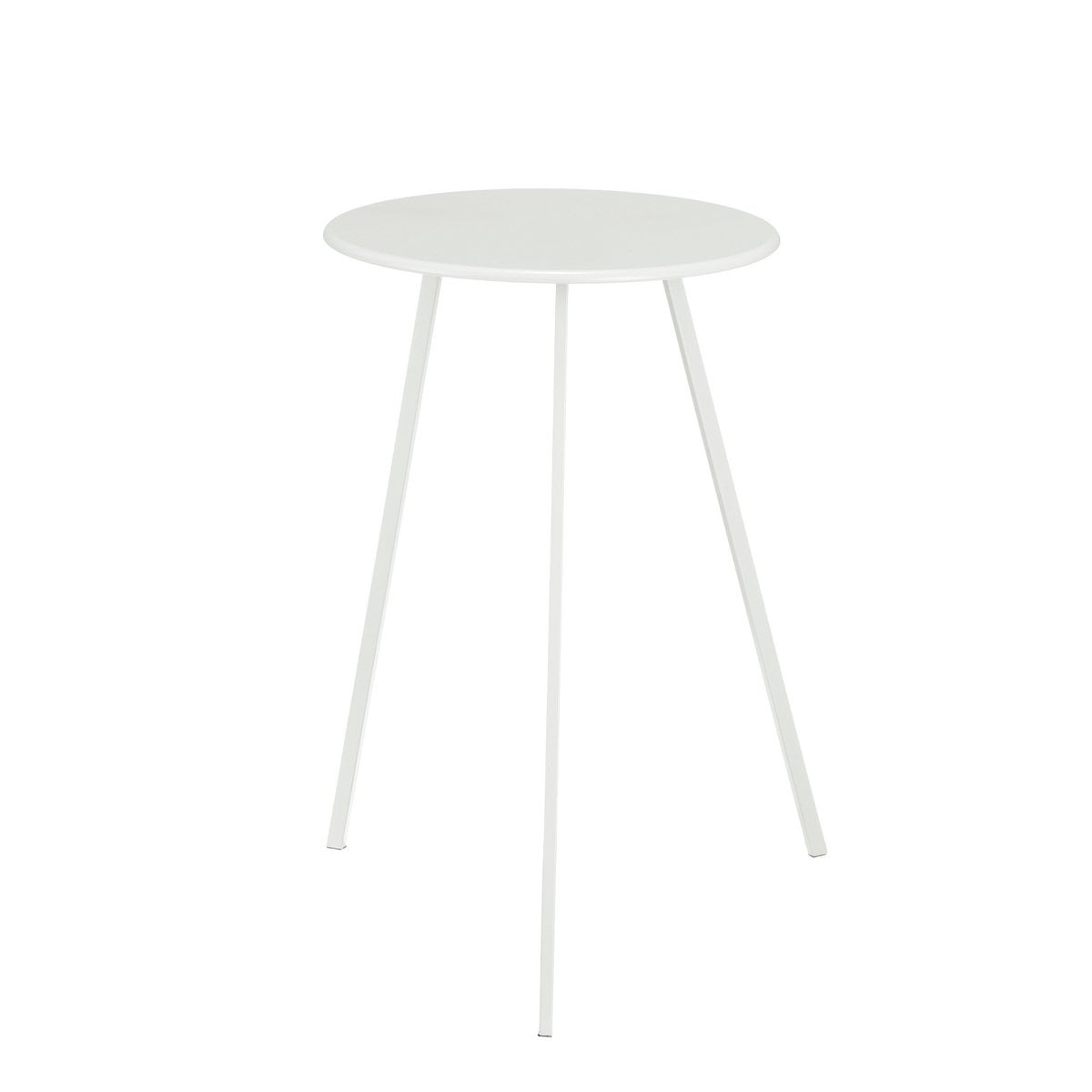 Table d'appoint Seattle Blanc vue de face, design minimaliste et élégant.