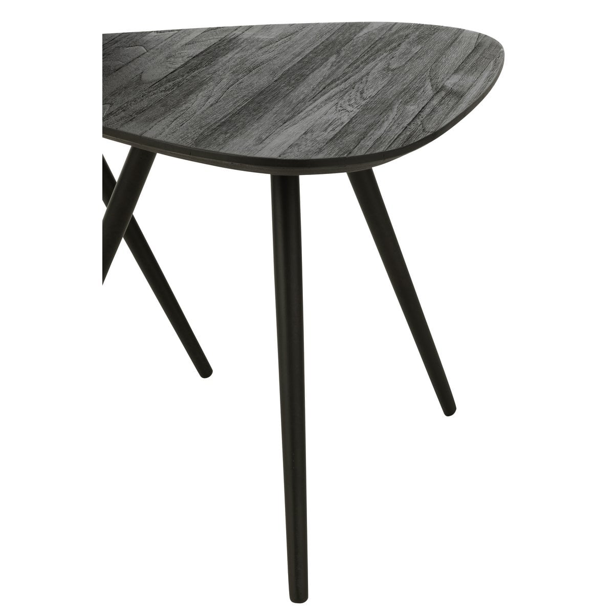 Détail de la texture métallique noire de la table J-Line