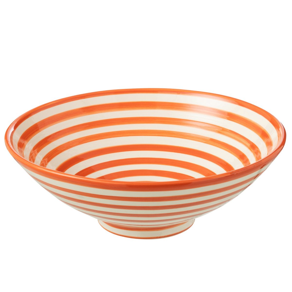 Bol J-Line Lebrillo Granada en céramique blanche et orange - vue de face