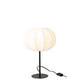 Lantern de lampe J-Line en métal et textile blanc, vue de face