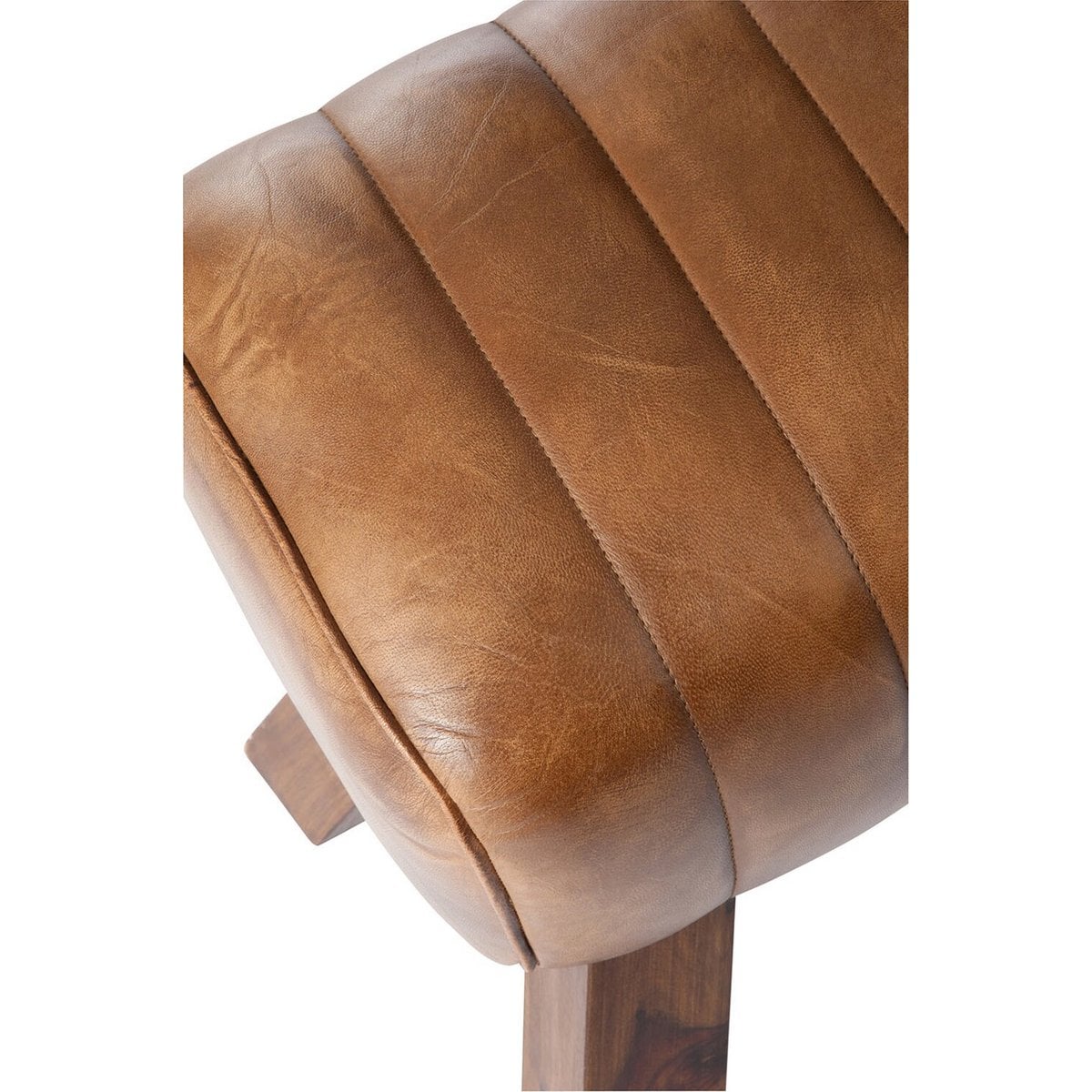 J-Line décoration Banc de gym - cuir/bois - cognac