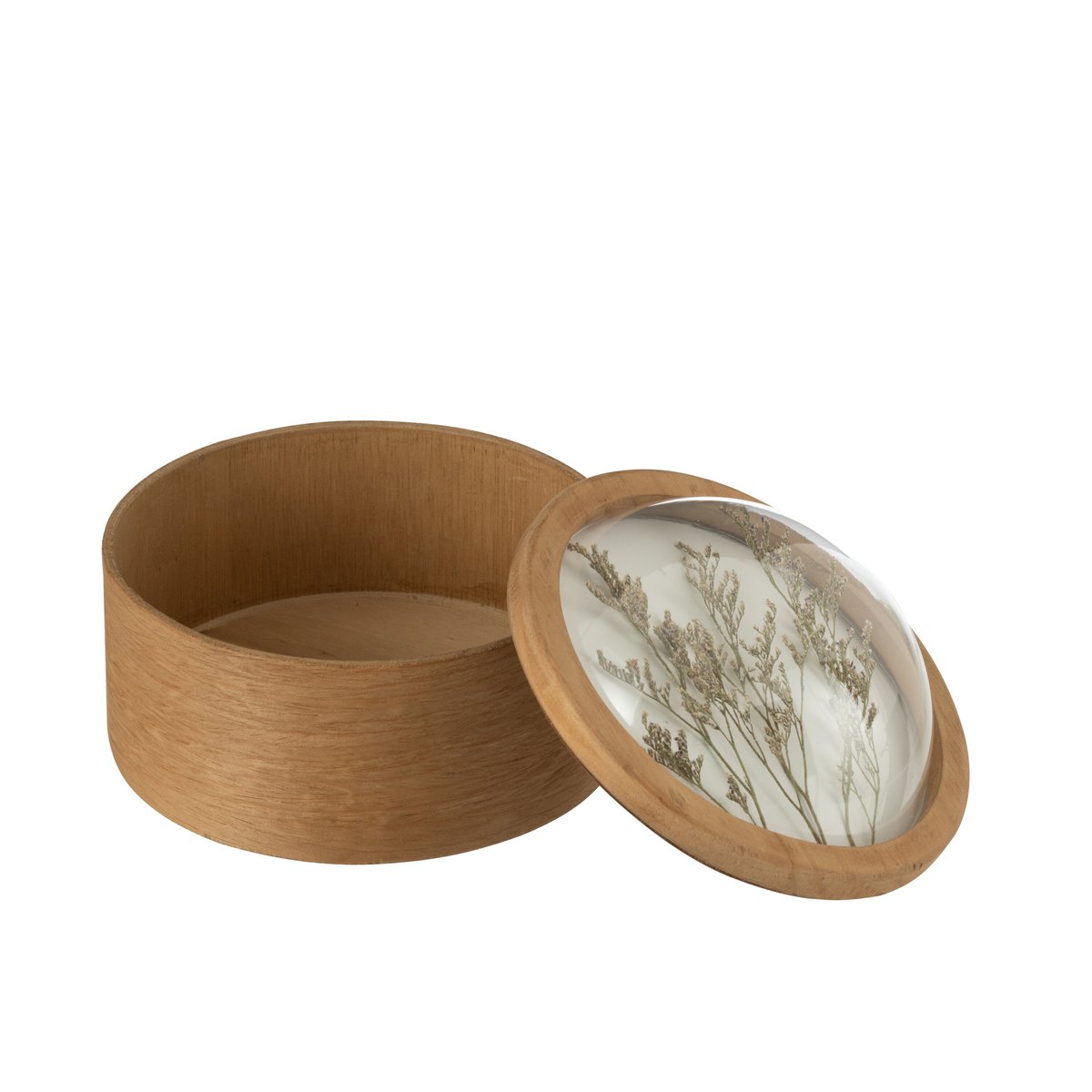 Boîte de rangement Grain Wood Mix J-Line vue de face, design multicolore en bois.