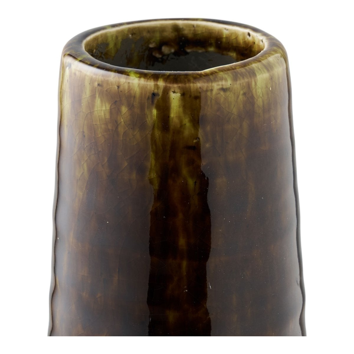 Vase contemporain marron, perspective latérale