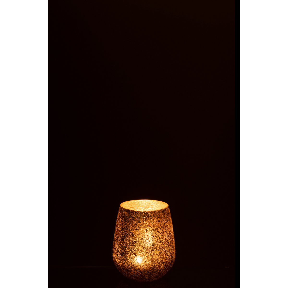 Bougeoir J-Line Glitter en verre doré, ambiance chaleureuse