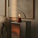 Lampe de table rechargeable marron châtaignier Zavi