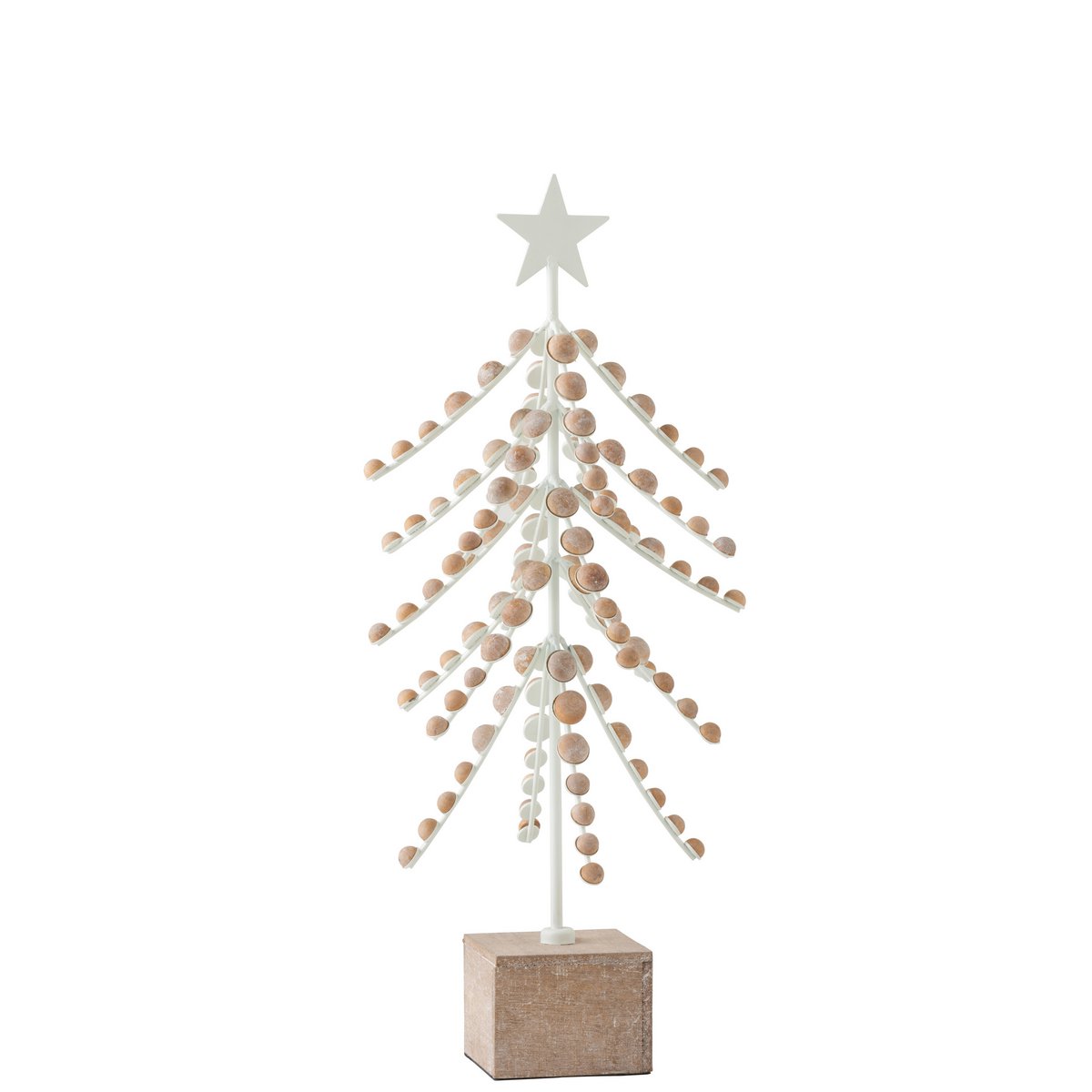 Décoration arbre J-Line en bois et métal, vue de face