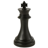 Détail de la pièce d'échec King J-Line, finition polyrésine noire