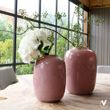 Vase en verre soufflé rose pastel