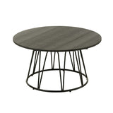 Table J-Line Zoa en métal noir vue de face, design moderne et élégant.
