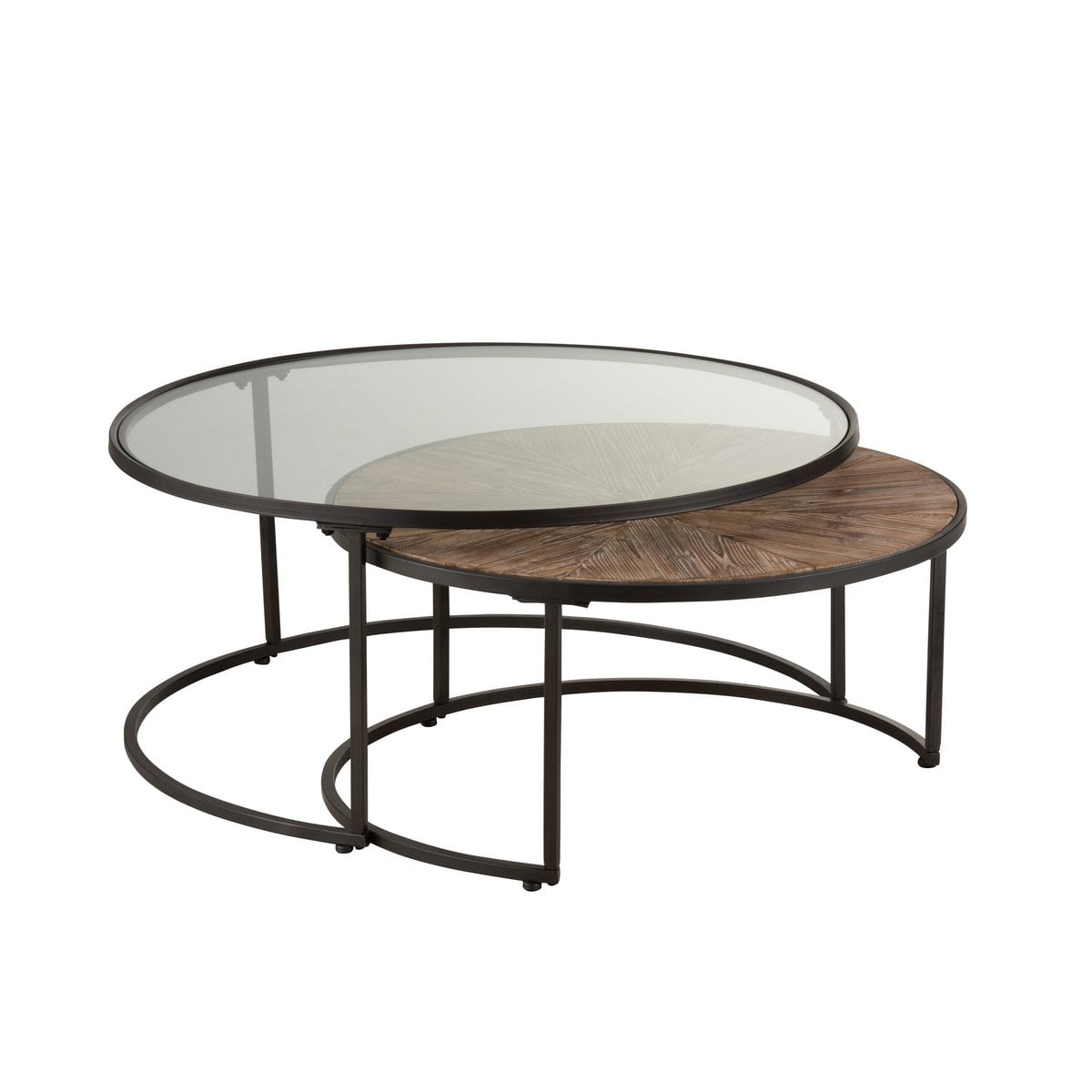J-Line Tables Basses Rondes en métal noir, vue d'ensemble