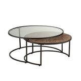 J-Line Tables Basses Rondes en métal noir, vue d'ensemble
