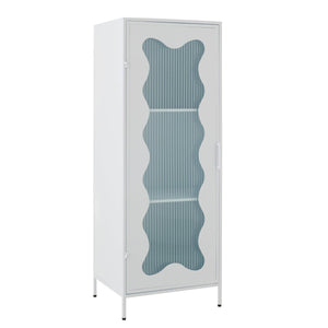 Vitrine J-Line - métal/verre - blanc - 120 cm